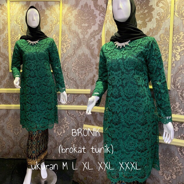 Tunik brukat malika melayu 2 in 1 // Kebaya Tunik Pesta Moderen Terbaru// Tunik Bahan Tille Lembut