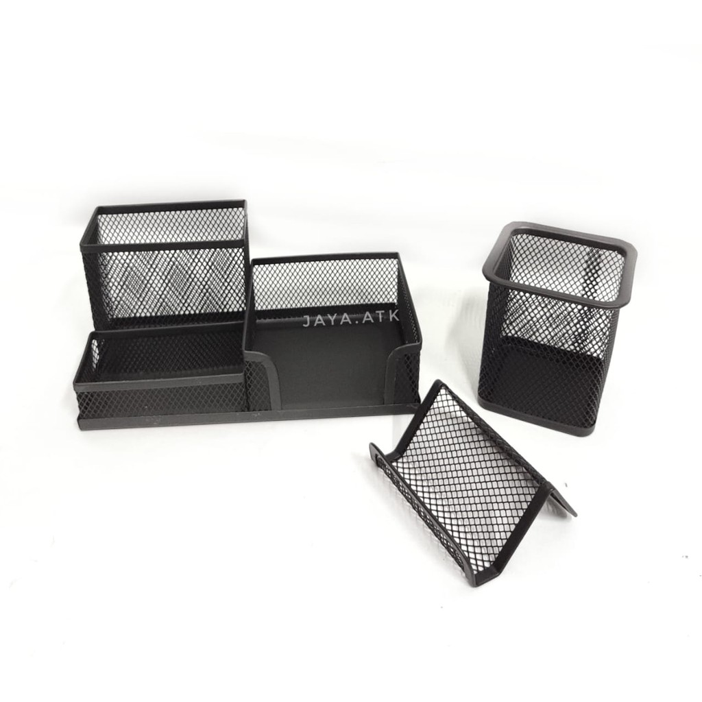 TEMPAT ALAT TULIS PULPEN MEJA SET 3 PEN HOLDER JARING BESI BESAR V-TEC VT-9176 DESK ORGANIZER