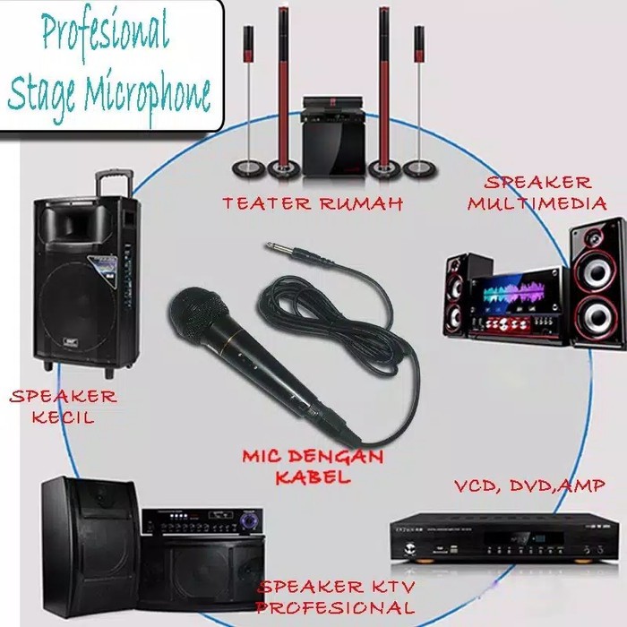 Microphone Kabel Karaoke Buat Speaker 3.5mm