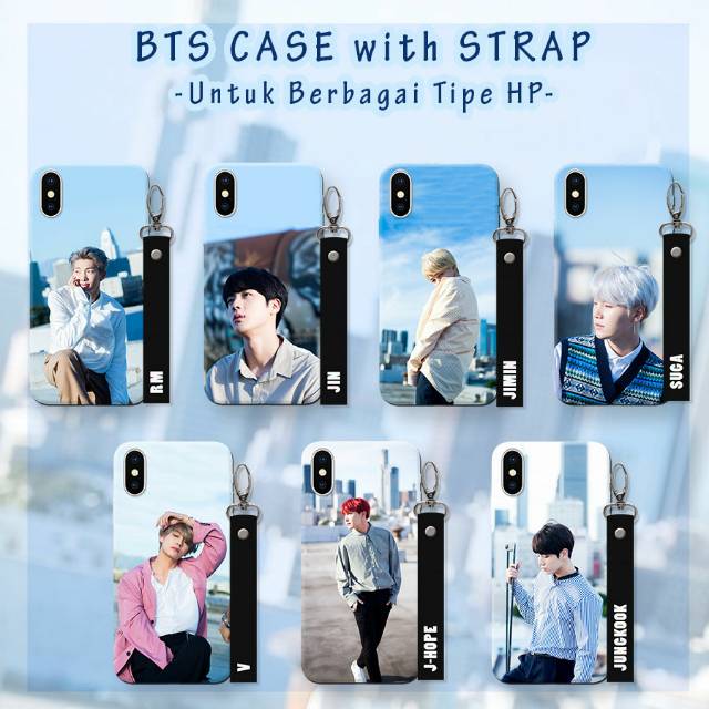 BTS case with strap xiaomi vivo oppo samsung iphone xperia LG meizu infinix andromax motorola