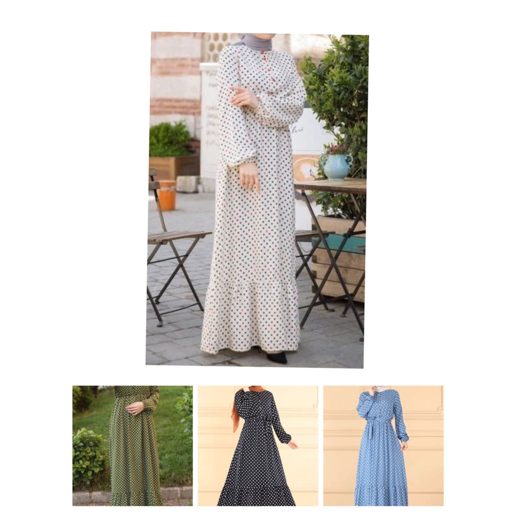 irish gamis polka terbaru// gamis trend sa'at ini// busui friendly