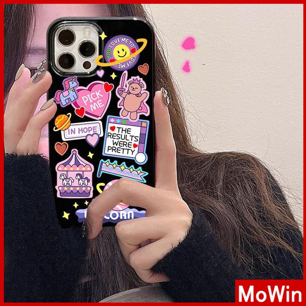 iPhone Case Silicone Soft Case Black TPU Glossy Big Hole Camera Protection Shockproof Cute Cartoon For iPhone 13 Pro Max iPhone 12 Pro Max iPhone 11 Pro Max iPhone 7Plus iPhone x xr