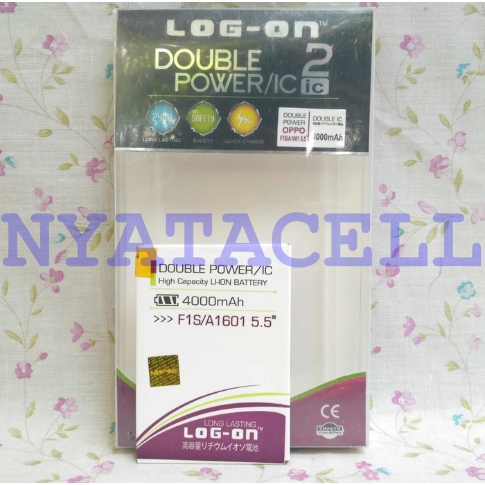 Baterai Log on Oppo F1S/A1601 5.5" /Batre/Original/Double Power     termurah
