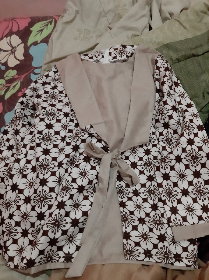 Tey-17 Batik Wanita Asj Sa Hrb026 Kenongo Kemeja Tosca Pendek