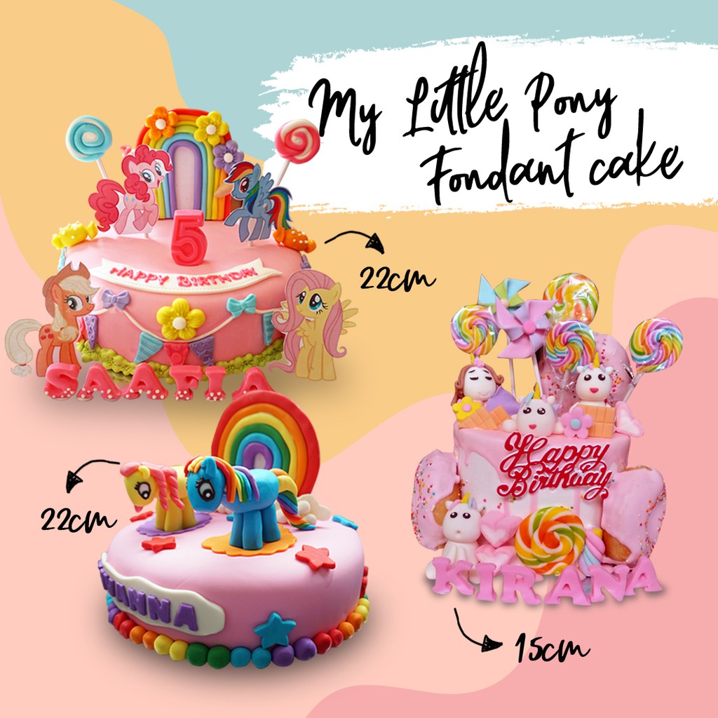 

KUE ICING FONDANT MY LITTLE PONY/ KUE ULANG TAHUN / BIRTHDAY CAKE / CUSTOM CAKE