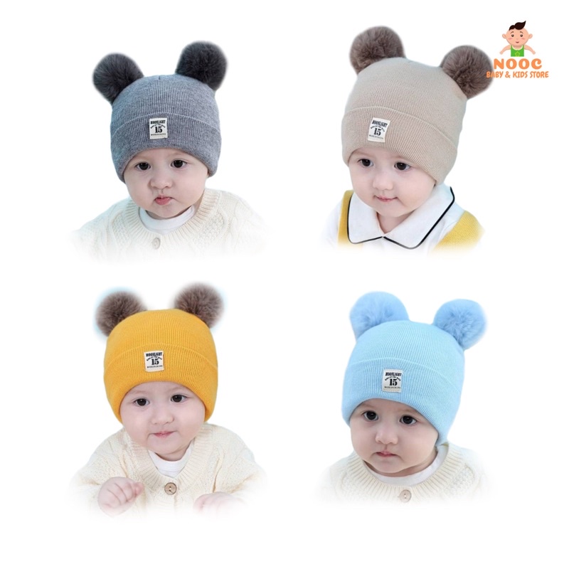 Topi Kupluk Moonlight 15 / Topi wol PomPom 15 Anak laki laki Perempuan