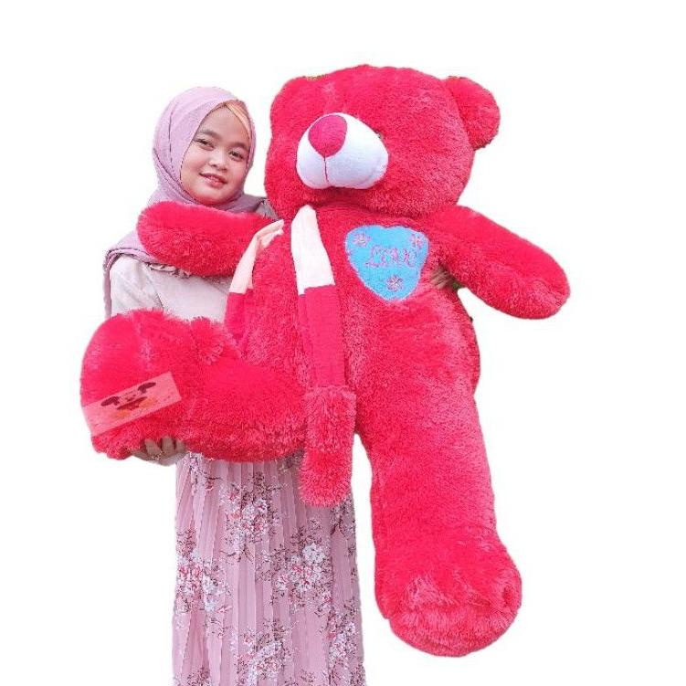 

(R1G3) ☆ BONEKA TEDDY BEAR JUMBO UKURAN 1 METER //Barang@diskon