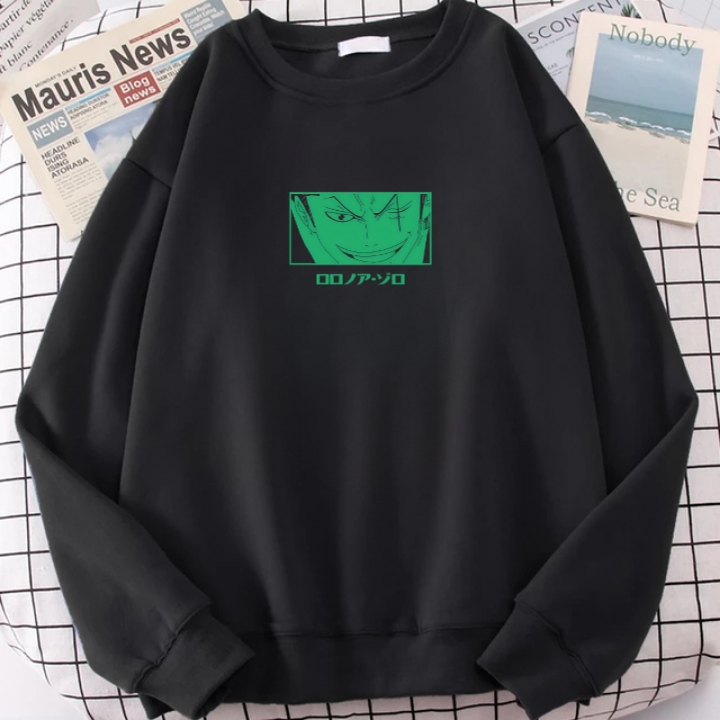 Sweater Dewasa Anime One Piece Zoro 003 Face Komik hijau