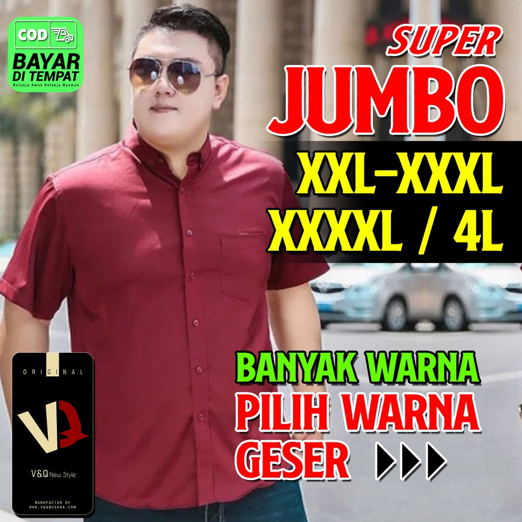 KEMEJA PRIA JUMBO XXL,XXXL,XXXXL 4L TERMURAH TOP BRAND