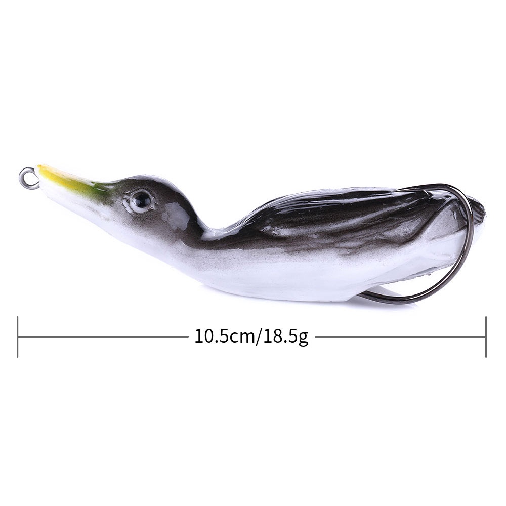 HENGJIA 1PC Fishing Lures Umpan Pancing Bentuk Bebek 6 Warna dengan Kail Treble Soft Frog Fishing Bait Gear Fishing Lure