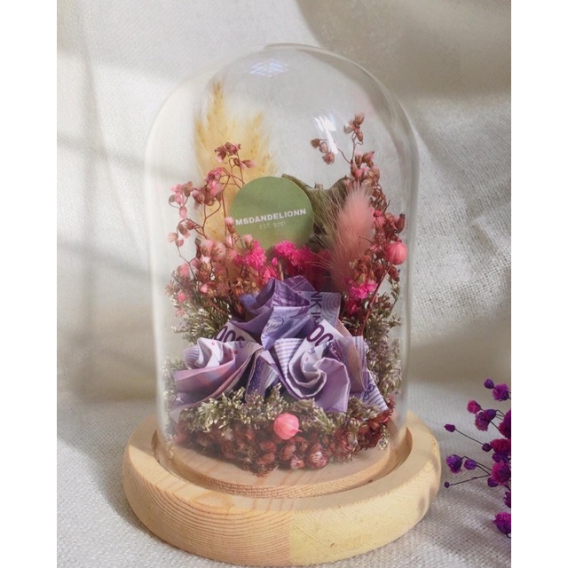 [Msdandelion] dried flower glass dome | flower dome | kado ulang tahun | kado wisuda | hadiah valent