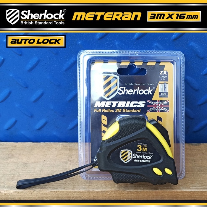 Meteran 3 Meter Sherlock Auto Lock Metrics