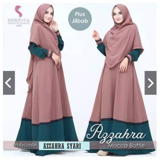 Azzahra syari baju gamis wanita pakaian muslim gamis lebaran