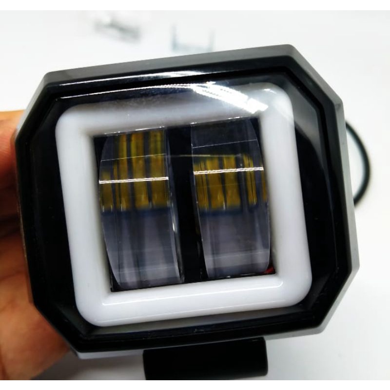 Dijamin Ori type H series Lampu tembak sorot LED CWL 2 mata lensa 4D 20watt 3 mode cree angel Eye Biru