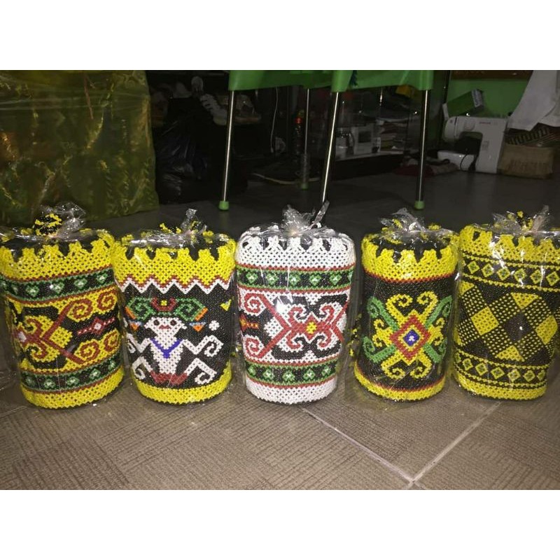 anjat manik selempang dayak bentuk botol, anjat selempang, anjat, anjat manik, anjat dayak, tas anja