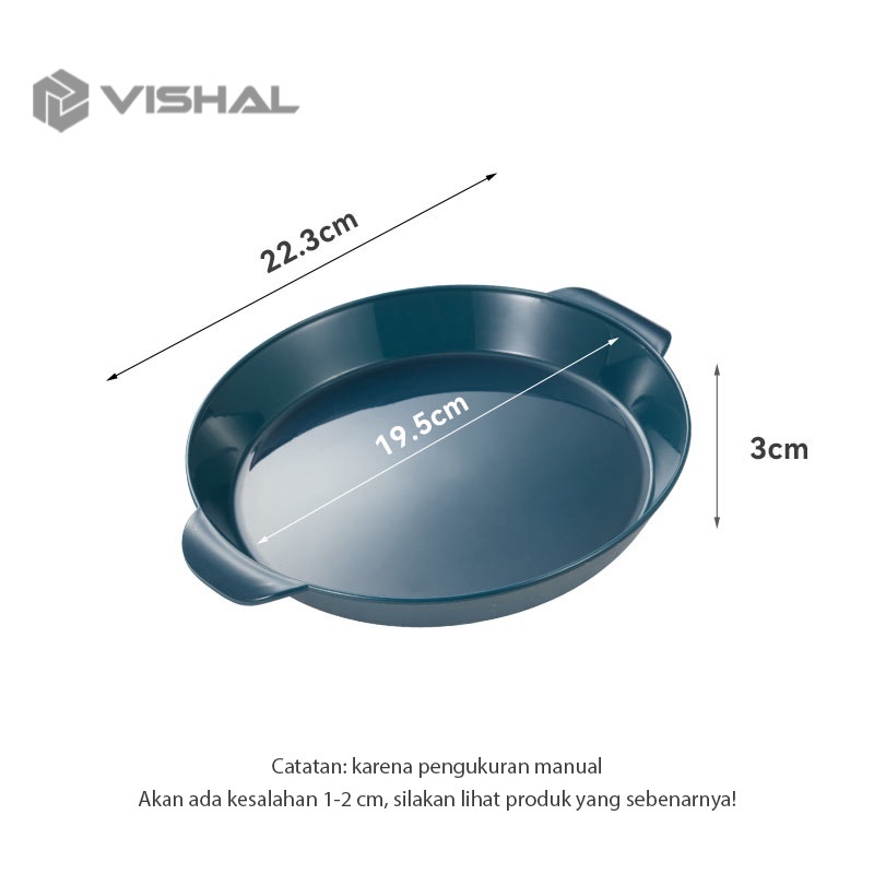 VISHAL Round Plate Piring Saji Piring Saji Cantik dengan Gagang Tahan Panas VS-84