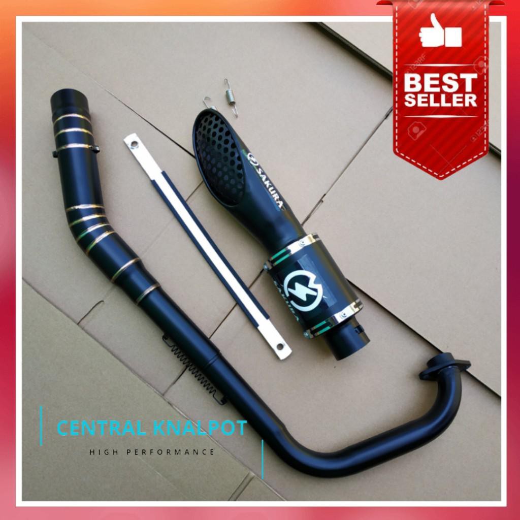 Knalpot Racing Sakura Slash BlackDoff, KnalpotRacing motor R15 V3,Xabre,Honda,CB150R,Jupiter MX