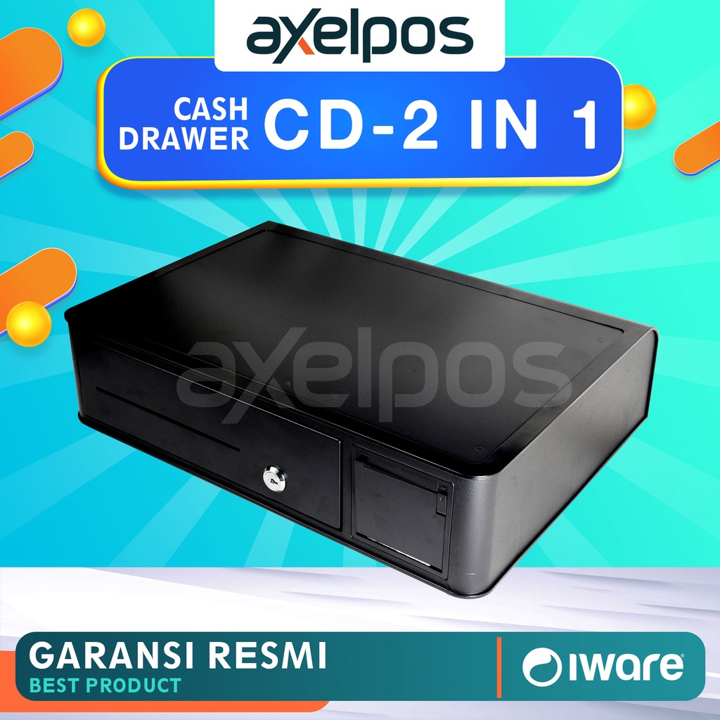 CASH DRAWER/LACI UANG KASIR DENGAN PRINTER BLUETOOTH IWARE CD 2IN1