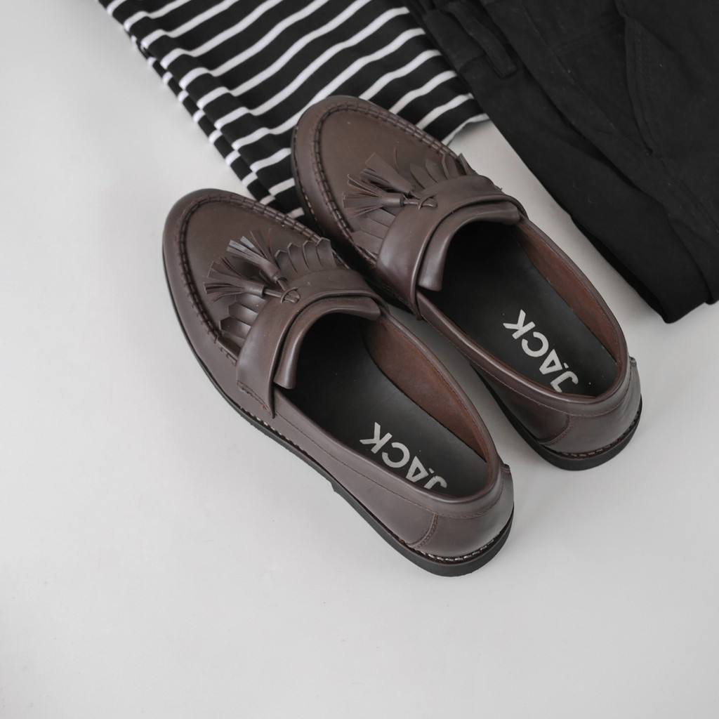 AARON BROWN - Sepatu Loafers Pria Kulit Kasual Klasik Formal Kerja Kuliah Pria/Cowok - Loafer