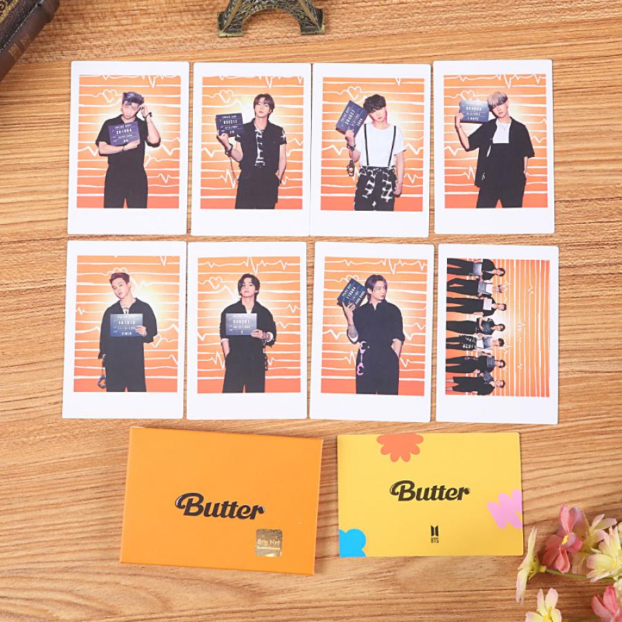 8pcs / set Kartu Lomo Foto KPOP BTS Butter Untuk Koleksi