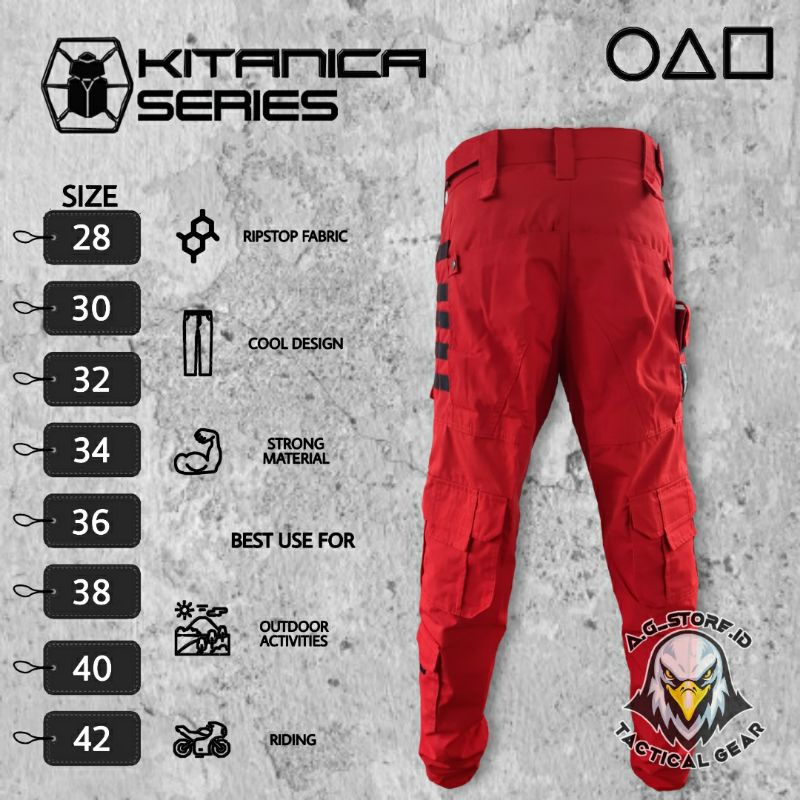 [LIMITED EDITION] CELANA KITANICA - CELANA TACTICAL - CELANA KITANIKA WARNA MERAH