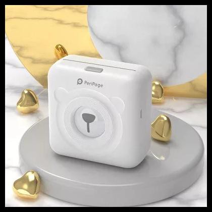 

Shazfa.10 | Peripage A6 Printer Mini Thermal Bluetooth + Stiker Label Isi 5 Roll - Putih