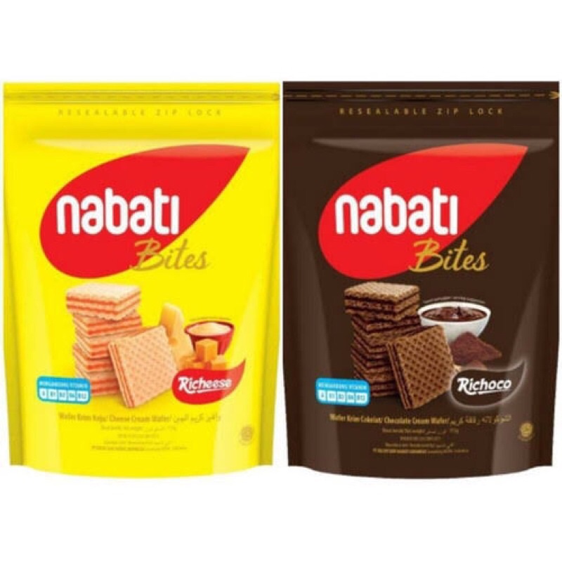 

nabati richeese bites wafer krim keju/coklat 115gram