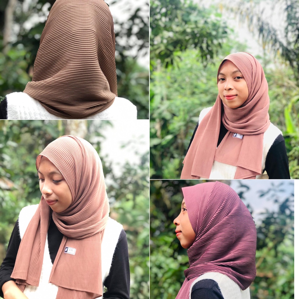 Jilbab pashmina plisket premium
