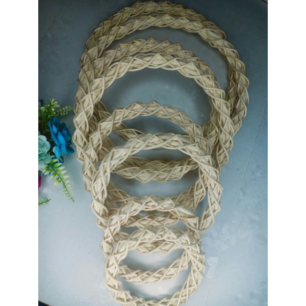 Ring rotan Ulir multi ulir, bahan mahar rustic ring frowers