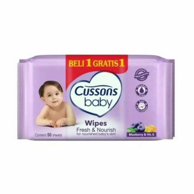 Cussons Baby Wipes 50s' Beli 1 Gratis 1