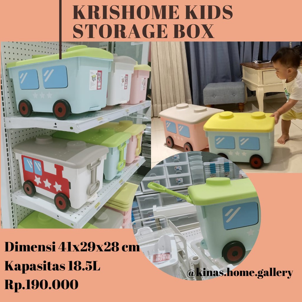 KRISHOME STORAGE BOX MAINAN ANAK | TEMPAT MAINAN ANAK | KOTAK PENYIMPANAN MAINAN ANAK