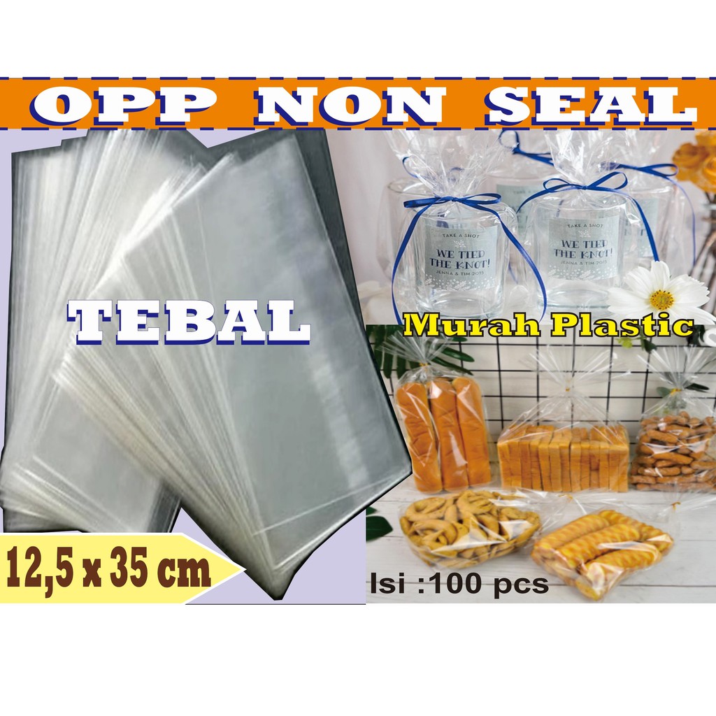 Plastik OPP TEBAL TANPA LEM/SEAL 12,5 x 35 cm