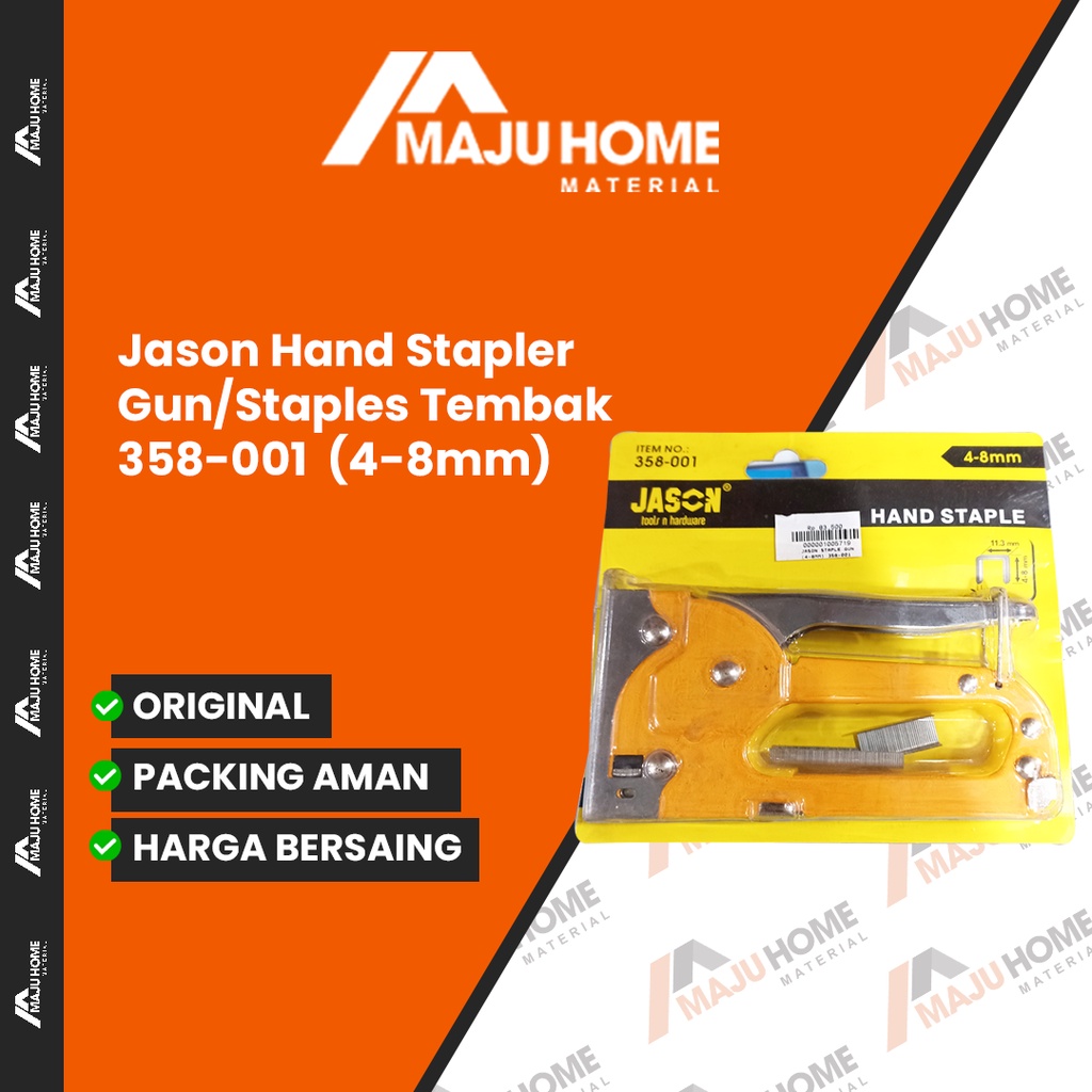 

Jason Hand Stapler Gun/Staples Tembak 358-001 (4-8mm)
