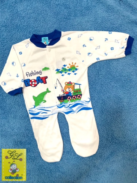 Jumper Panjang Tutup Kaki Sleepsuit Bayi Newborn 0-3 Bulan Sablon