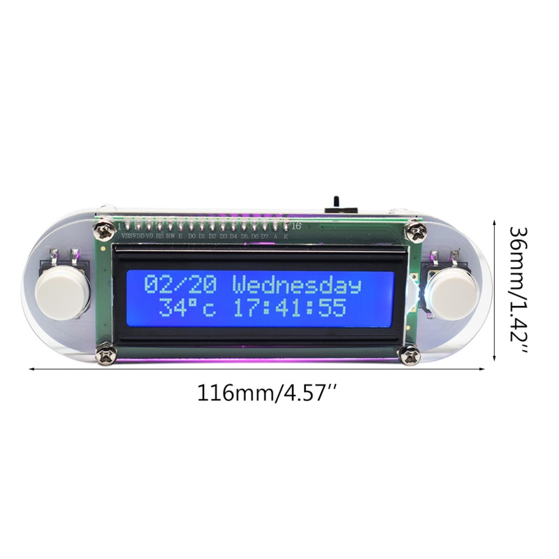 Btsg Jam LCD Berbentuk USB Dengan Saku Getaran Tanggal Tempeprature Display DIY Kit Untuk Hobi Wanita Cewek Cowok Portable C