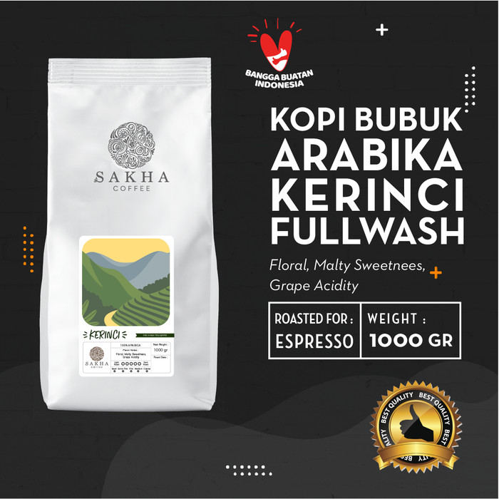 

Kopi Bubuk Arabika Kerinci Jambi Roast For Espresso 1 Kg SAKHA COFFEE - KBAKER1000