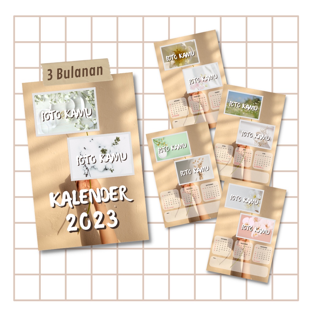 

[3 Bulanan] Kalender 2023 Kalender Dinding 2023 Spiral Kalender Klem Custom Aesthetic KPOP Anime