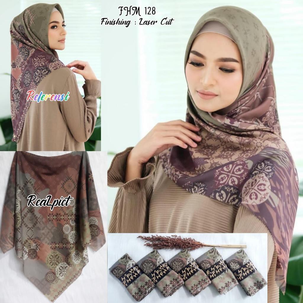 HIJAB PREMIUM//KERUDUNG MOTIF//KERUDUNG BEST SELER//SEGI EMPAT JUMBO//DENAY.FH .OSLO