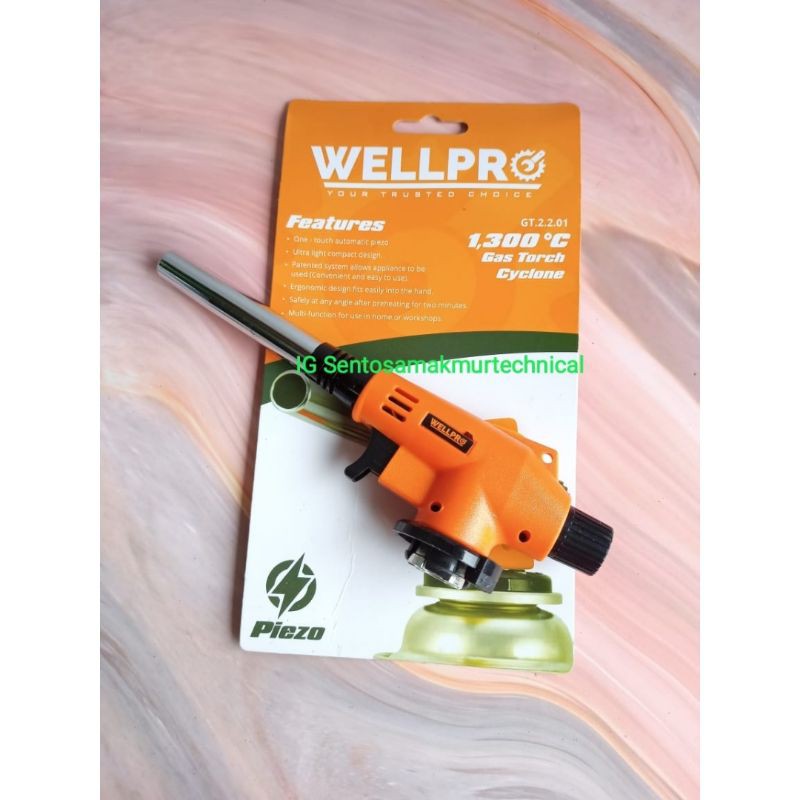 WELLPRO GT 2201 Gas Torch Cyclone Bakar Las Pematik Api Flame Gun