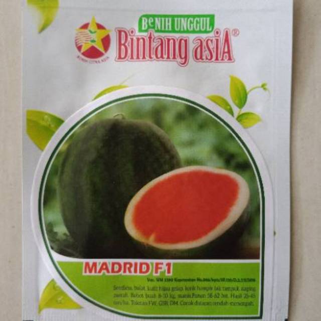 Benih Semangka Tanpa Biji Madrid Bibit Buah 0,5 gr (+-10 Butir) Bintang Asia