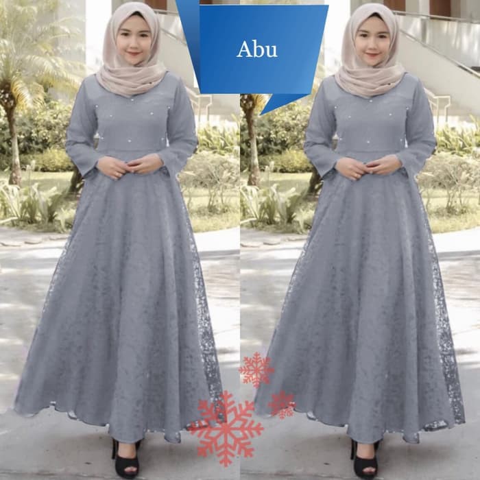Ralina Maxy Dress Casual Shafira By Hana Bunga Maxi Dress Fas 1808JI Gamis Pesta Brukat Dress Tari