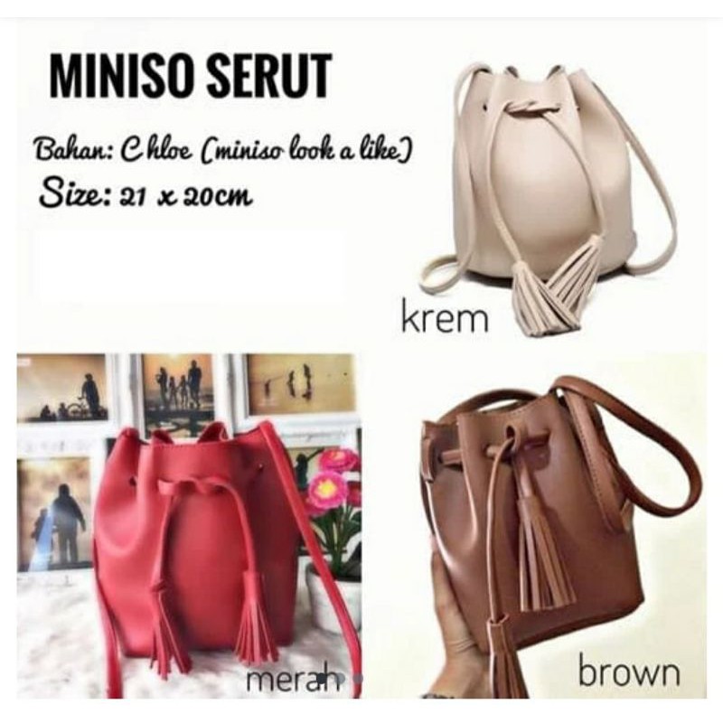 Tas Serut miniso fashion lokal import wanita