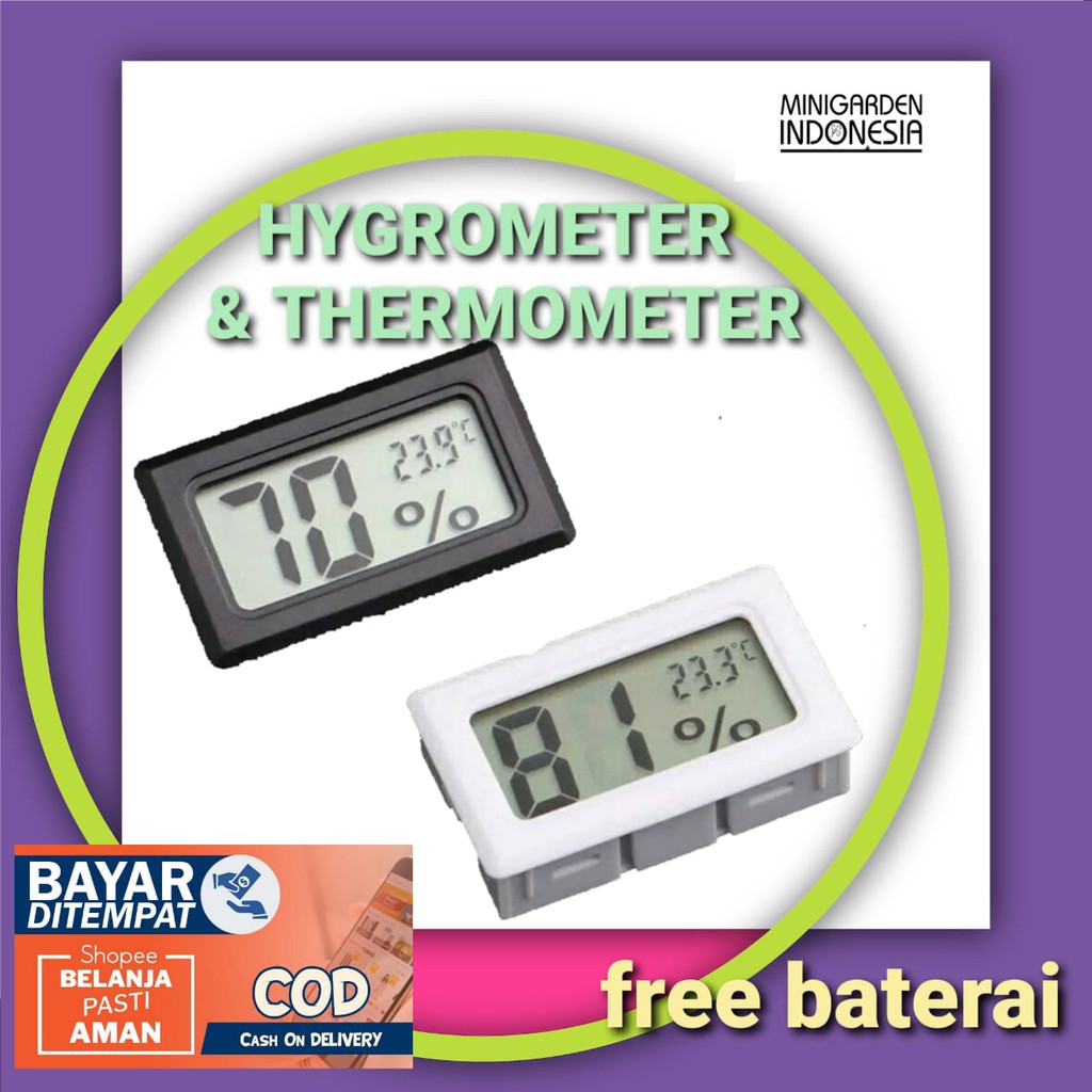 HYGROMETER DAN THERMOMETER DIGITAL ALAT UKUR KELEMBABAN UDARA DAN TEMPERATUR SUHU BY TIGER TOOLS