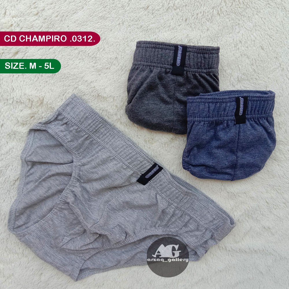 [ 3 Pcs ] CD CHAMPIRO MIKA C.0312.C | Celana Dalam Pria Karet Kerut | Ukuran M - 5L / Celana Dalam Jumbo / Cd Pria / Champiro Jumbo