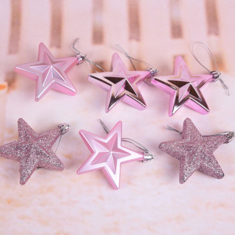 [ 7Cm Three-Dimensional Plastic Five-Pointed Star Set Decoration For Christmas children birthday wedding party ]