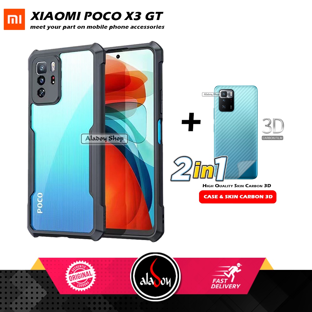 Case XIAOMI POCO X3 GT Armor Fusion Transparent Casing Free Skin Carbon 3D