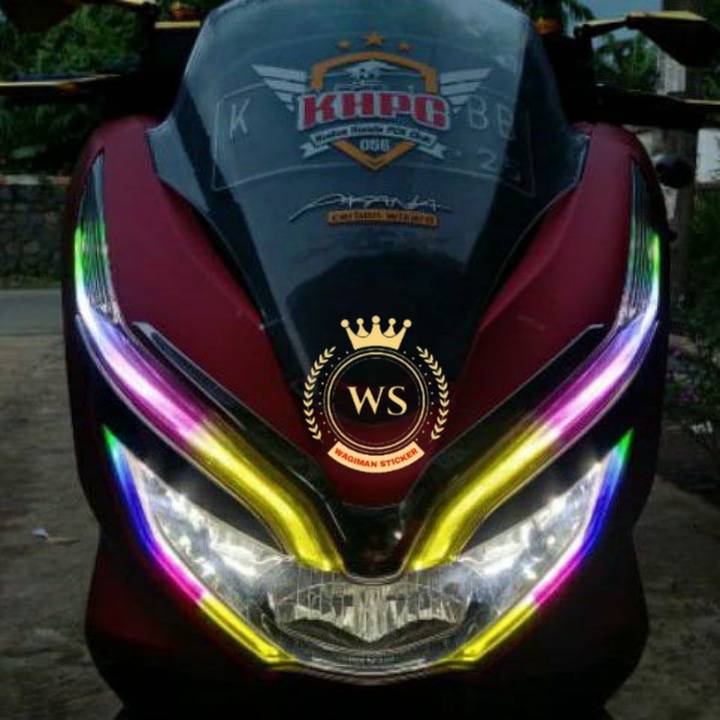 Stiker Alis PCX 150 Tema RGB Pelangi / Sticker Lampu Alis Motor PCX150