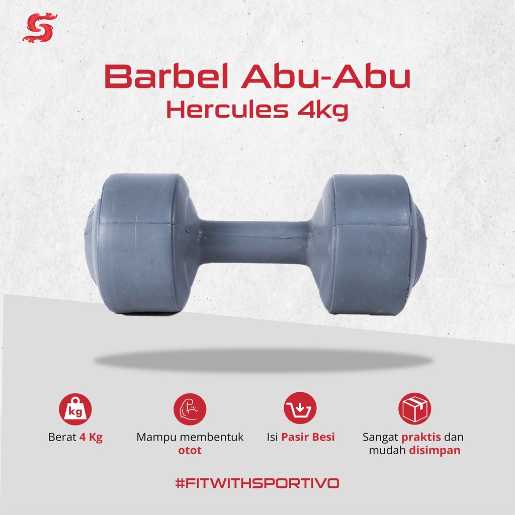 Hercules Dumbbell Plastik 4KG Dumble/Barbel Plastik/Dumbel