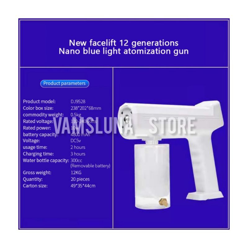 NANO SPRAY GUN DISINFEKTAN ELEKTRIC ANTIVIRUS SEMPROTAN ANTI VIRUS ALAT FOGGING WHO DISINFECTANT