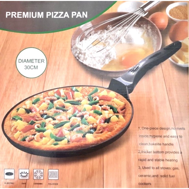 PREMIUM Korea Pizza Pan 30 cm Marble - Anti lengket -loyang pizza -loyang pie - Crepes